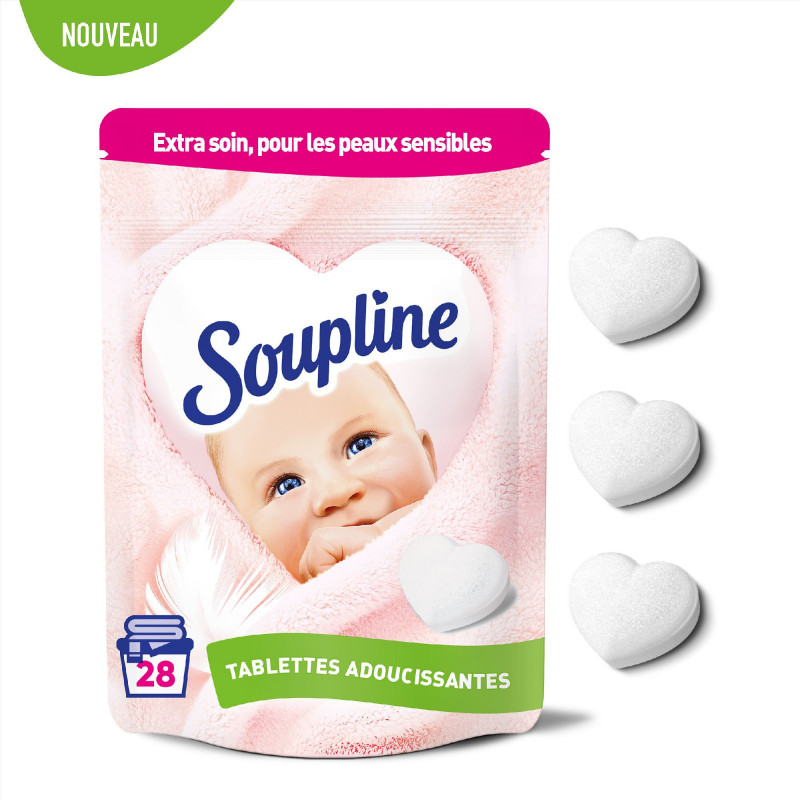 Pack de 12 - Soupline Tablettes Adoucissantes Cœurs Hypoallergénique - 28 pièces