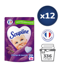 Pack de 12 - Soupline Tablettes Adoucissantes Cœurs Champs de Lavande - 28 pièces