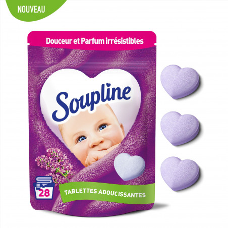 Pack de 12 - Soupline Tablettes Adoucissantes Cœurs Champs de Lavande - 28 pièces