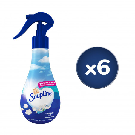 Pack de 6 - Parfum de linge Spray Soupline Brume Grand Air - 250 ml