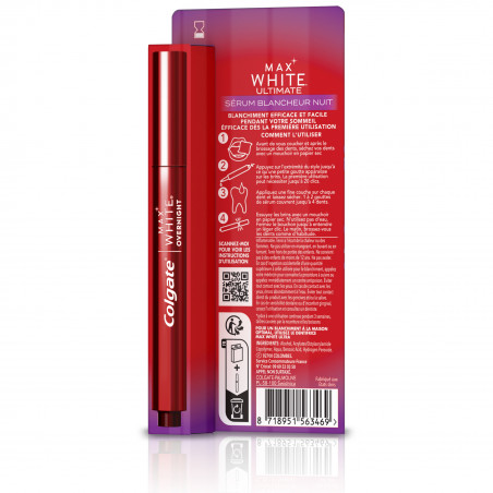 Colgate Max White Ultimate Sérum blancheur nuit 2,5 ml Colgate Max White Ultimate Sérum blancheur nuit 2,5 ml