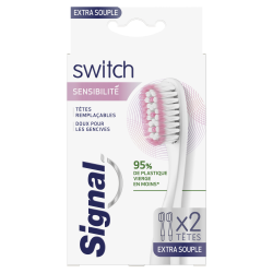 Pack de 3 - Signal Brosse à Dents Switch Têtes Remplaçables Sensibilité Extra Souple x2