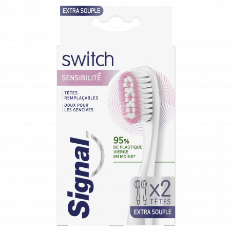 Pack de 3 - Signal Brosse à Dents Switch Têtes Remplaçables Sensibilité Extra Souple x2