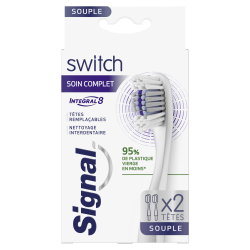 Pack de 3 - SIGNAL Brosse à Dents Switch Têtes Remplaçables Integral 8 Soin Complet x 2