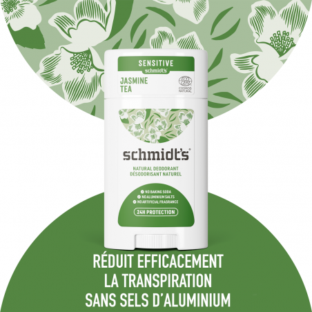 Pack de 3 - Schmidts Déodorant Stick Peau Sensible Thé au Jasmin 58ml Pack de 3 - Schmidts Déodorant Stick Peau Sensible Thé au Jasmin 58ml