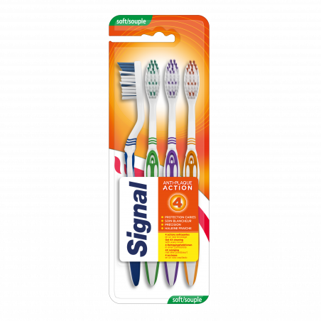 Pack de 3 - SIGNAL Brosse à Dents 4 Actions Souple (Format x4)