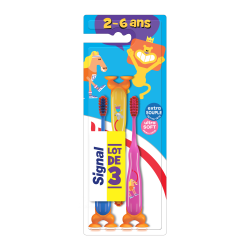 Pack de 3 - SIGNAL Brosse à Dents Enfants 2-6 ans Extra Souple x3