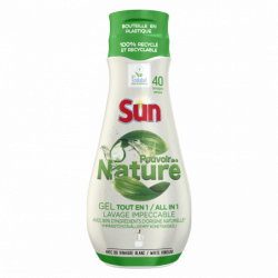 Pack de 3 - Sun Tout En 1 Gel Lave-Vaisselle Pouvoir de la Nature Vinaigre 40 Lavages