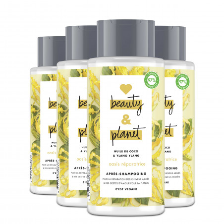Pack de 3 - Love Beauty & Planet Après-Shampooing Oasis Réparatrice 400 ml