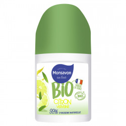 Pack de 3 - MONSAVON Déodorant Femme Bio Citron Verveine Bille 50ml