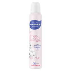 Pack de 3 - Monsavon Déodorant Anti-transpirant Spray Femme Fleur de Coton 200ml