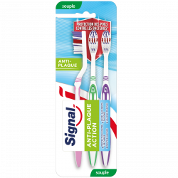 Pack de 3 - SIGNAL Brosse à Dents Multipack Anti-plaque Souple x3