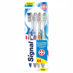 Pack de 3 - SIGNAL Brosse à dents Système Professionnel Medium Lot de 4