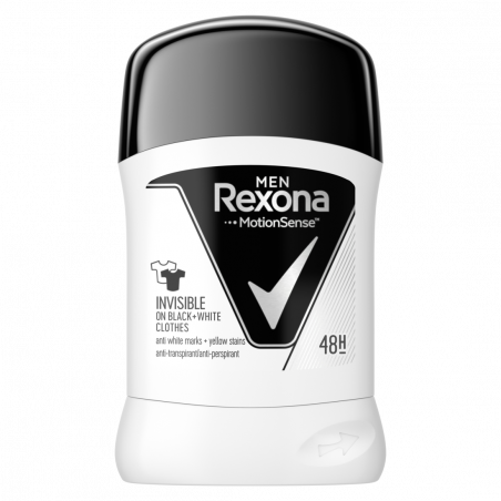 Pack de 3 - REXONA MEN Déodorant Homme Stick Anti-Transpirant Black & White 50ml