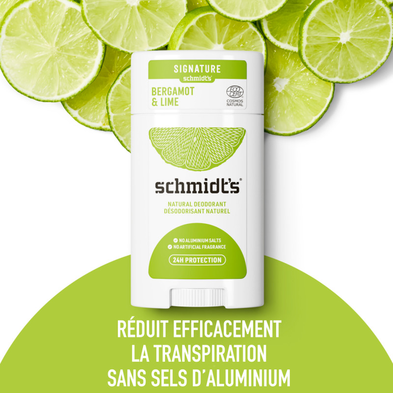 Pack de 3 - Schmidt's Déodorants Sticks Bergamote & Lime Ingrédients Naturels