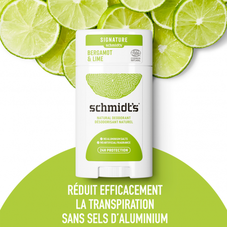 Pack de 3 - Schmidt's Déodorants Sticks Bergamote & Lime Ingrédients Naturels