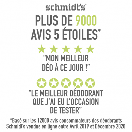 Pack de 3 - Schmidt's Déodorants Sticks Bergamote & Lime Ingrédients Naturels