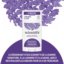Pack de 3 - SCHMIDT'S Déodorant d'origine naturelle Lavande & Sauge Stick 75g 2