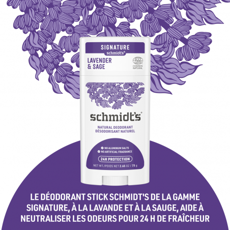 Pack de 3 - SCHMIDT'S Déodorant d'origine naturelle Lavande & Sauge Stick 75g Pack de 3 - SCHMIDT'S Déodorant d'origine naturelle Lavande & Sauge Stick 75g