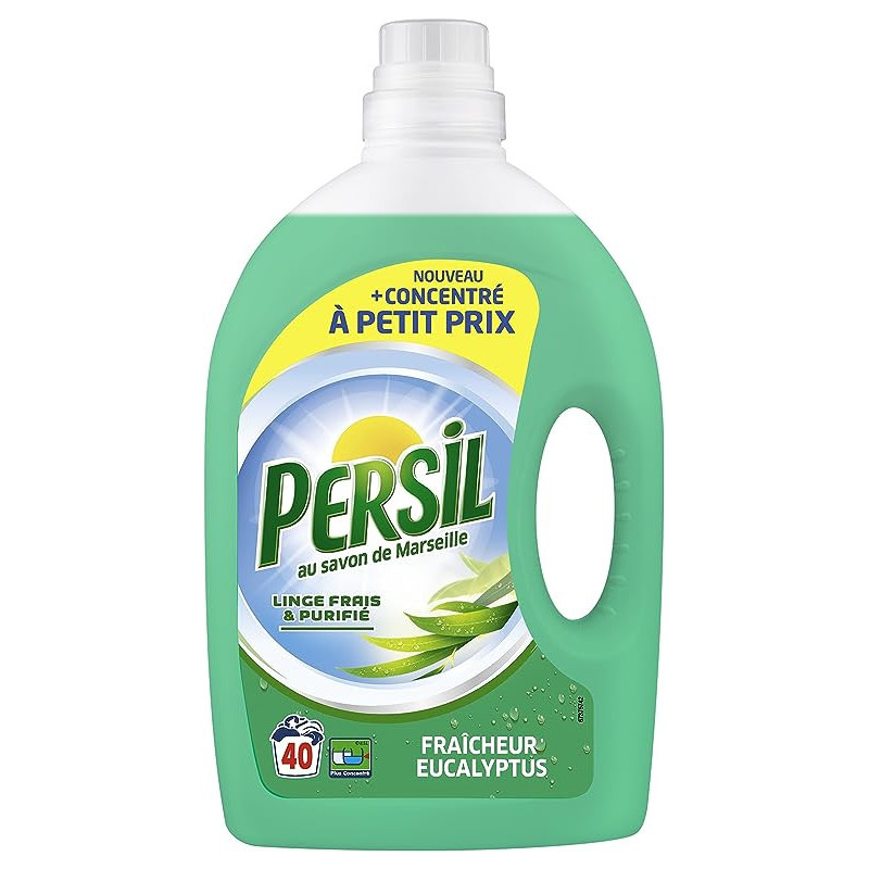 Persil Lessive Liquide Fraîcheur Eucalyptus 2l 40 Lavages Lot de 2