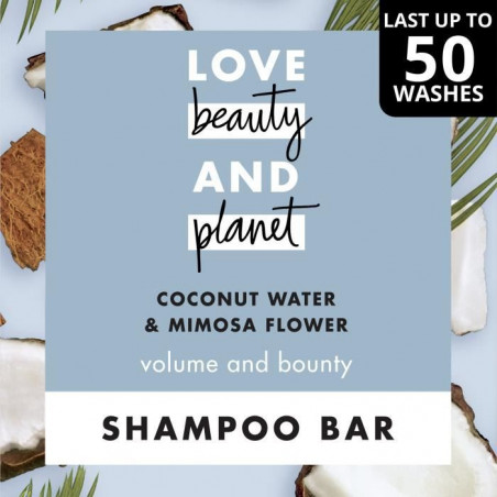 Pack de 3 - Love Beauty And Planet Shampooing Solide Vague Volumisante Eau de Coco & Fleur de Mimosa 90g
