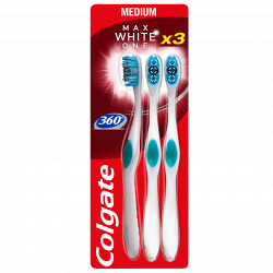 Brosse à dents Colgate 360° Max white One Medium x3