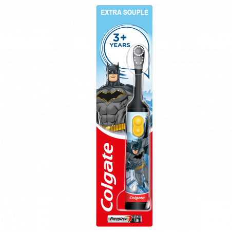 Pack de 6 - Colgate - Brosse à dents électrique à piles enfant Batman Extra Souple