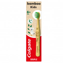 Pack de 12 - Brosse à dents enfant Colgate Bambou avec Brins infusés au Charbon Souple...