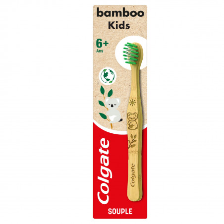 Pack de 12 - Brosse à dents enfant Colgate Bambou avec Brins infusés au Charbon Souple - x1