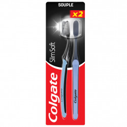 Pack de 12 - Lot Brosses à dents Colgate Slimsoft Active Charbon x2