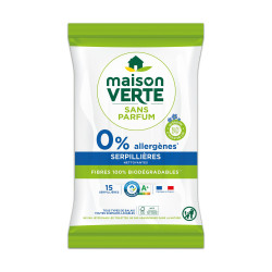 Pack de 3 - Maison Verte - paquets de 15 serpillères biodégradables -15...