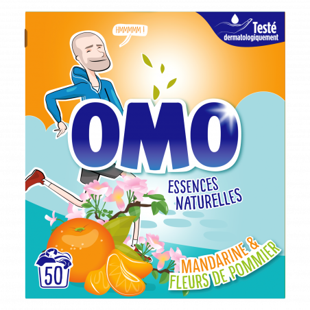 Pack de 3 - Omo - Lessive Poudre Mandarine & Fleurs de Pommier 50 Doses