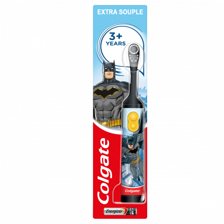 Colgate - Brosse à dents électrique à piles enfant Batman Extra Souple