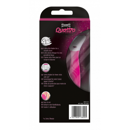 Pack de 2 - Wilkinson - Quattro For Women - Rasoir pour femme