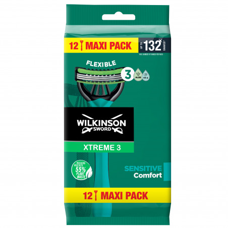 Pack de 2 - Wilkinson Sword Xtreme 3 Sensitive Rasoirs Jetables pour Hommes x12