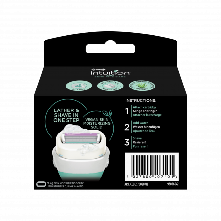 Pack de 2 - Wilkinson - Intuition 2in1 Sensitive Care - Lames de rasoir pour femme - Pack de 3