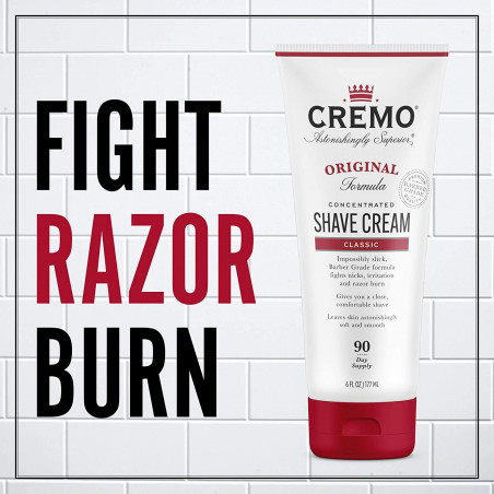 Pack de 2 - CREMO - Original Crème à Raser Concentrée Pour Homme | Anti-Feu du Rasoir | 177ml