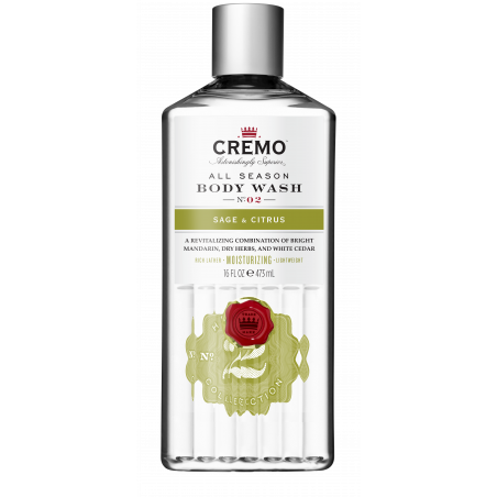 Pack de 3 - CREMO - Gel Douche | Sauge et Agrumes | Hydratant & Revitalisant | 473ml