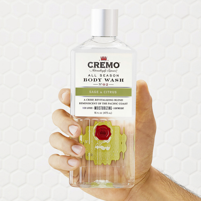 Pack de 3 - CREMO - Gel Douche | Sauge et Agrumes | Hydratant & Revitalisant | 473ml