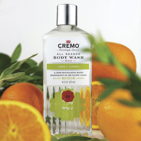 Pack de 3 - CREMO - Gel Douche | Sauge et Agrumes | Hydratant & Revitalisant | 473ml