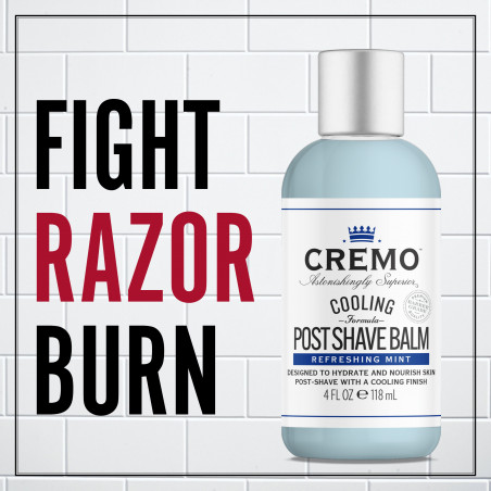 Pack de 2 - CREMO - Cooling Baume Après-Rasage Rafraîchissant Pour Homme | Anti-Feu du Rasoir | 118ml