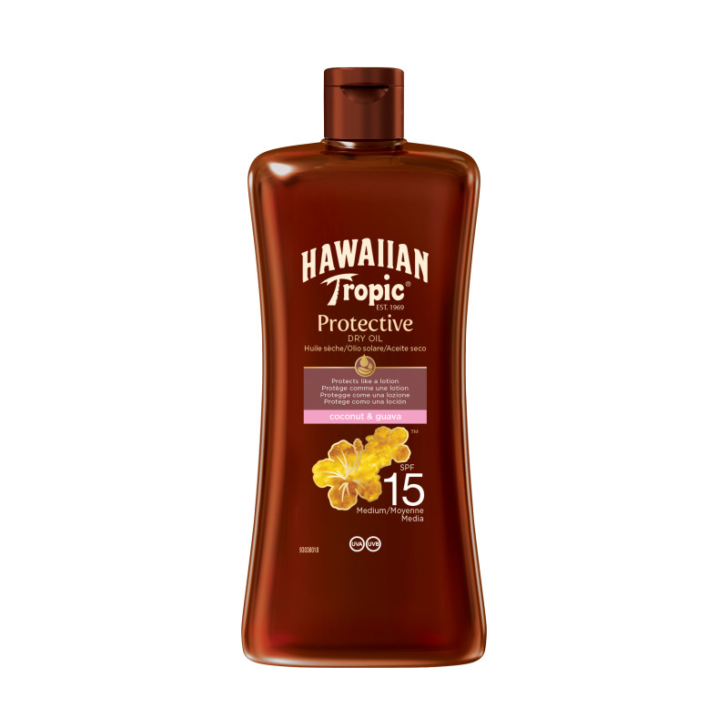 Pack de 2 - Hawaiian Tropic - Huile solaire SPF 15 – Noix de coco & goyave – 100ml