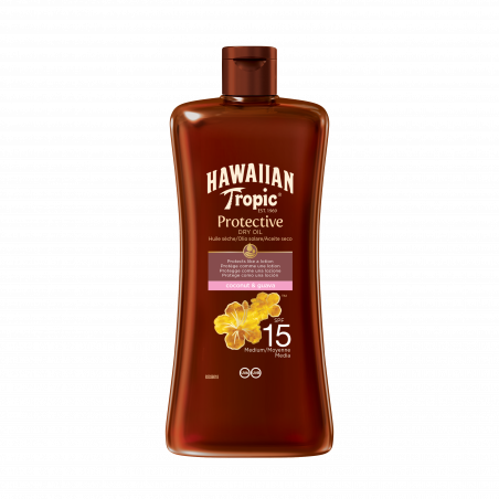 Pack de 2 - Hawaiian Tropic - Huile solaire SPF 15 – Noix de coco & goyave – 100ml