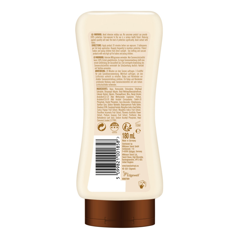 Pack de 2 - Hawaiian Tropic - Lotion protectrice satin SPF 50 – 180 ml