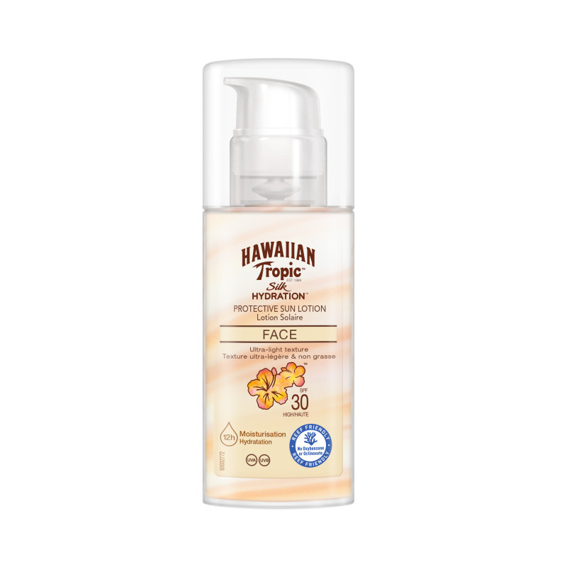 Pack de 2 - Hawaiian Tropic - Lotion protectrice hydratante & légère SPF 30 – Visage - 50 ml