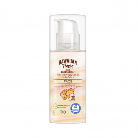 Pack de 2 - Hawaiian Tropic - Lotion protectrice hydratante & légère SPF 30 – Visage - 50 ml
