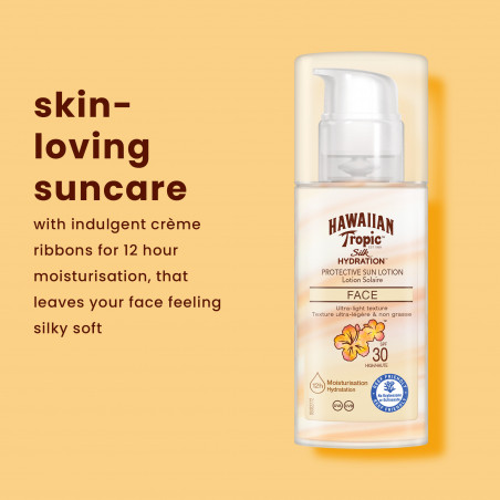 Pack de 2 - Hawaiian Tropic - Lotion protectrice hydratante & légère SPF 30 – Visage - 50 ml