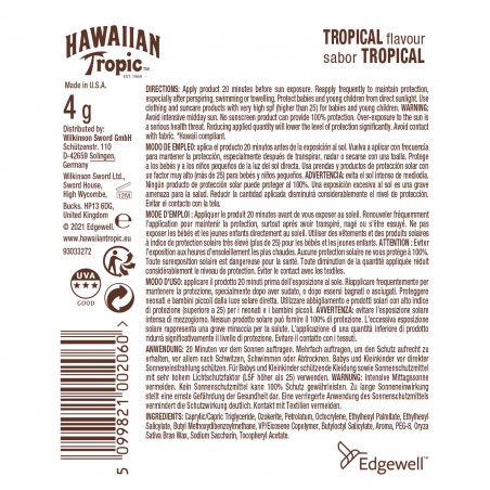 Pack de 2 - Hawaiian Tropic - Baume à lèvres SPF30 Pack de 2 - Hawaiian Tropic - Baume à lèvres SPF30