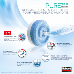 Pack de 2 lots de 4 Rubson - Absorbeur Aero 360 Pure Recharge