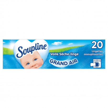 Pack de 12 - Soupline - Voile Adoucissant Sèche-linge Grand Air x20